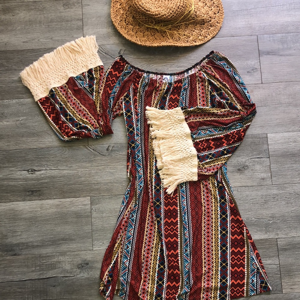 Summer hobo dress multi color it’s a large vest is added-as  a gift